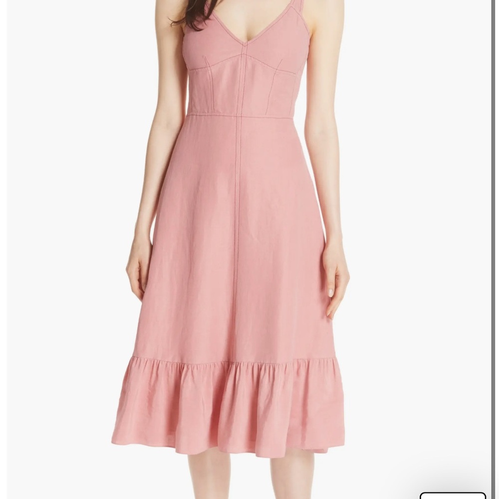 Rebecca Taylor Elegant lace up cotton linen Dress